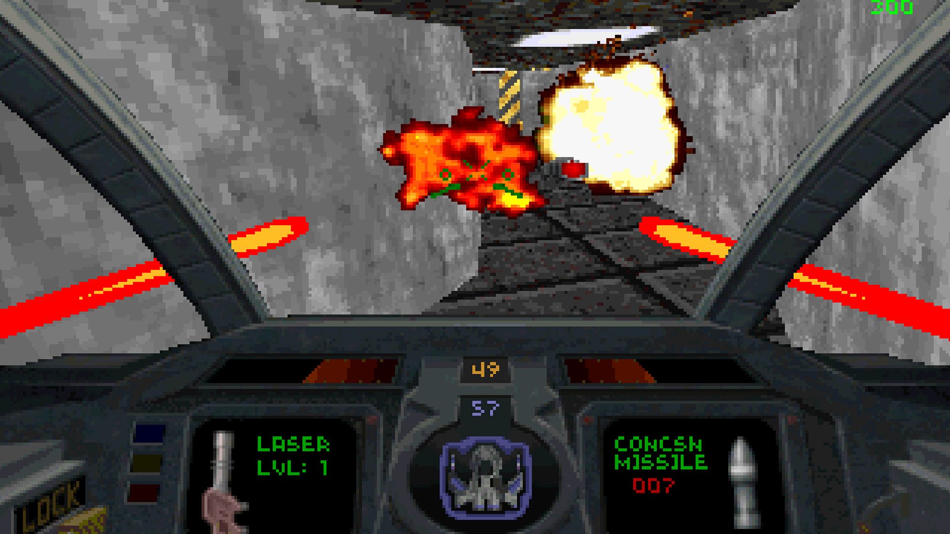 descent dos game destroying enemy