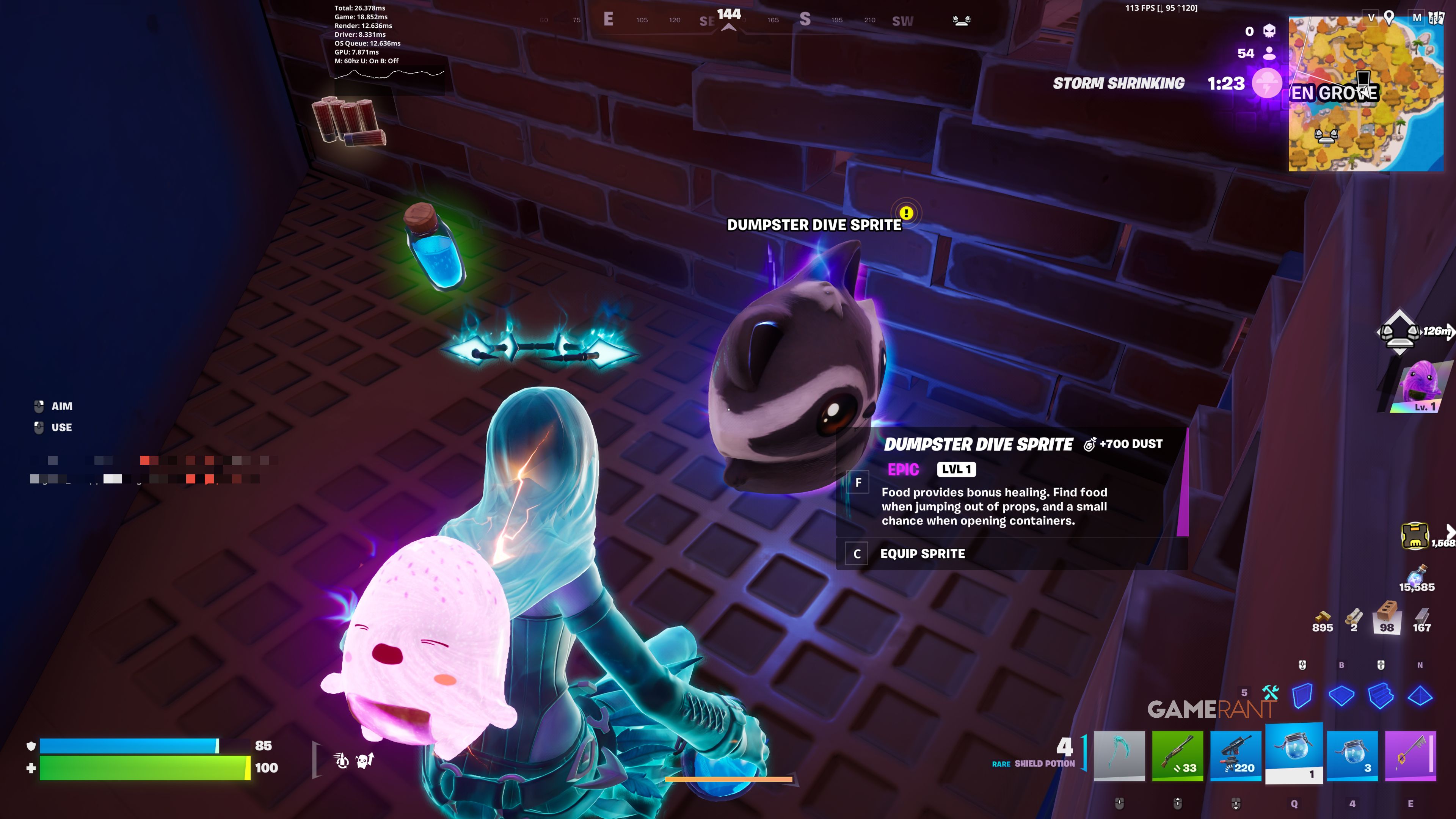 Dumpster Dive Sprite Location in Fortnite - 1