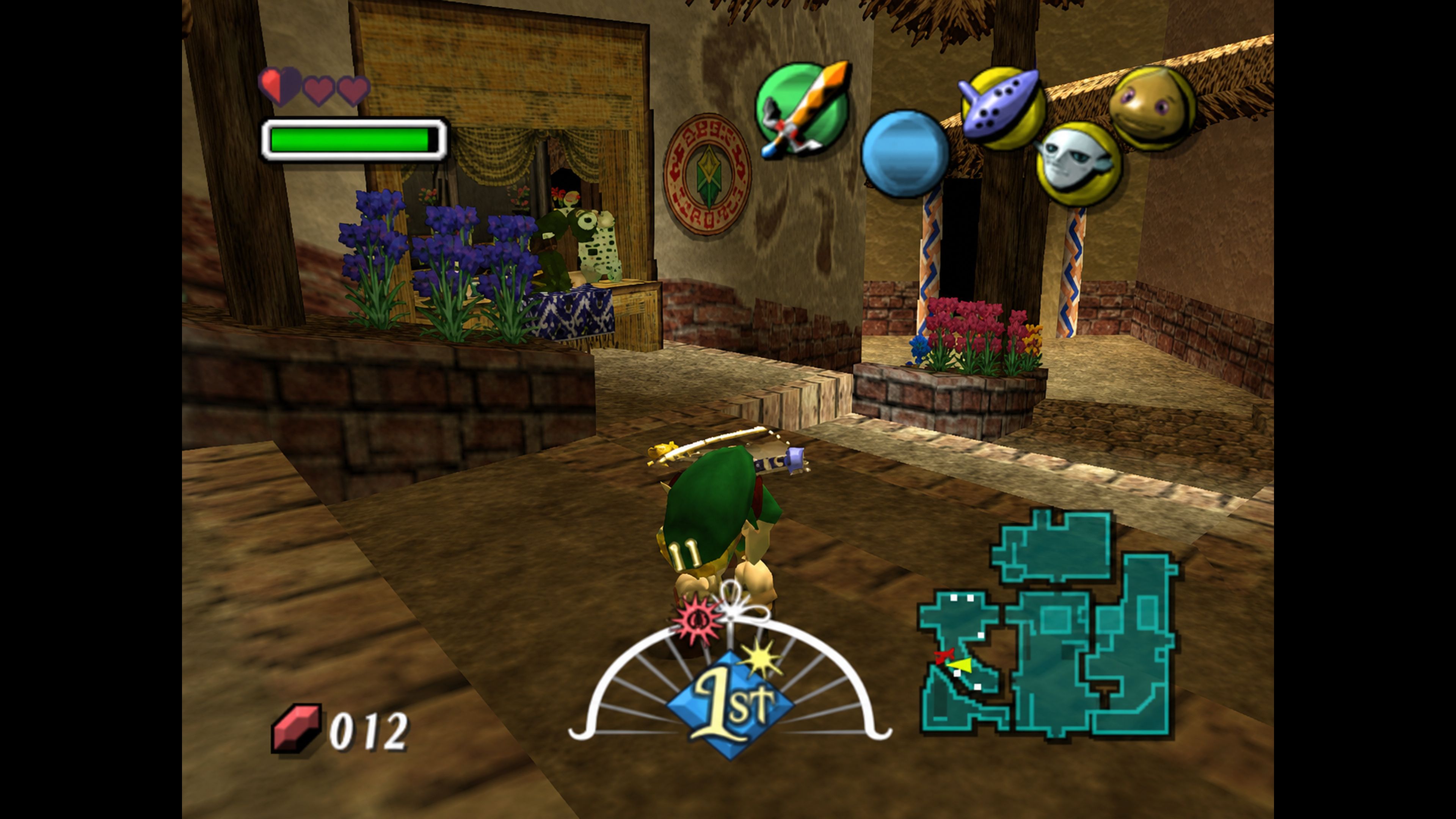 Exploring Clock Town in Zelda Majora's Mask