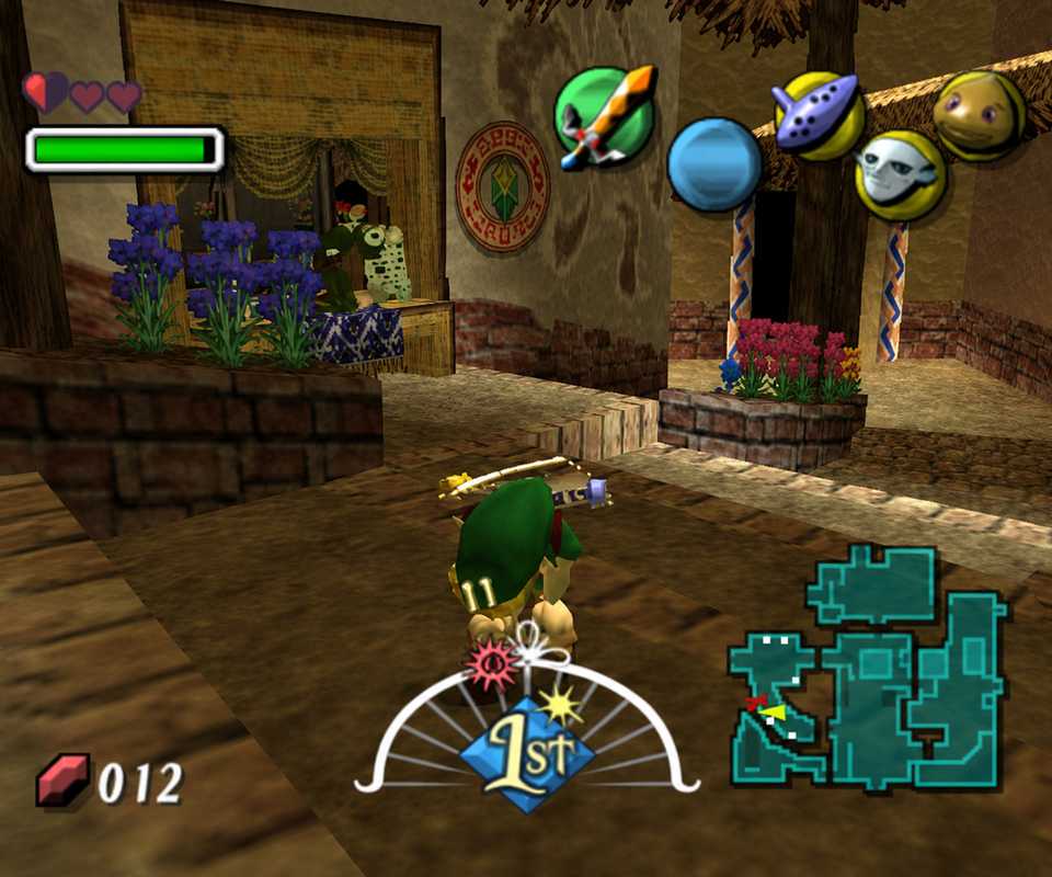 Exploring Clock Town in Zelda Majora's Mask