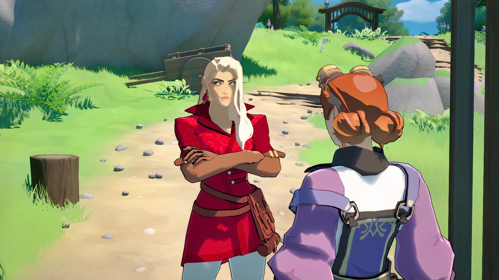 fae and fauna protagonist talking to an npc.