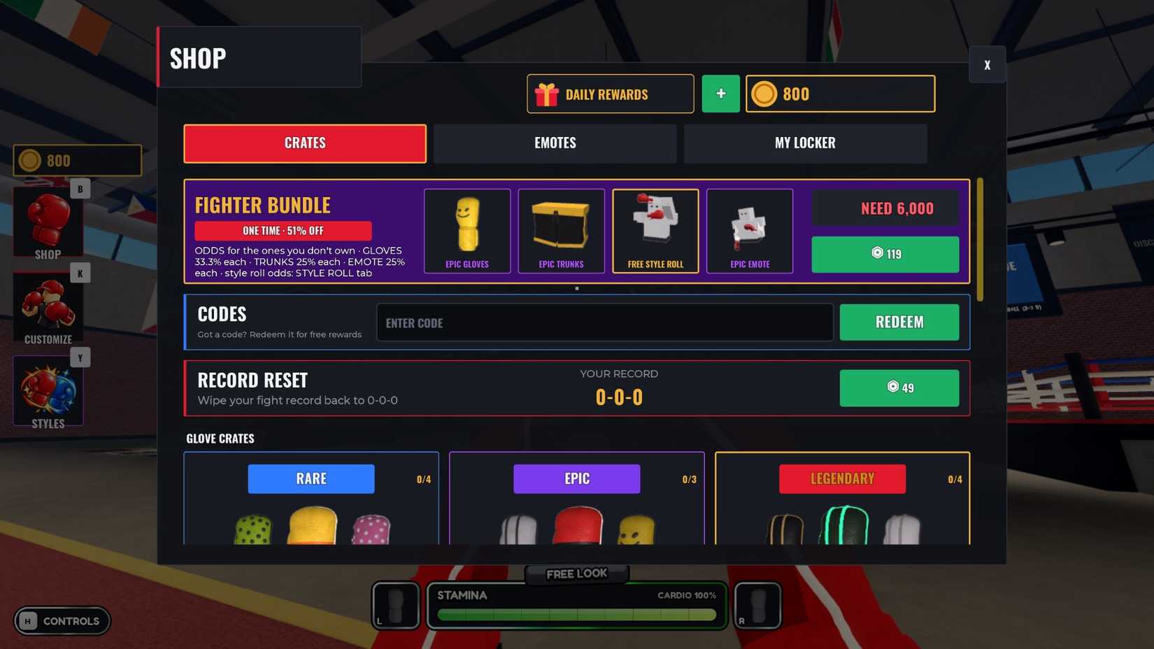 First Person Boxing Codes