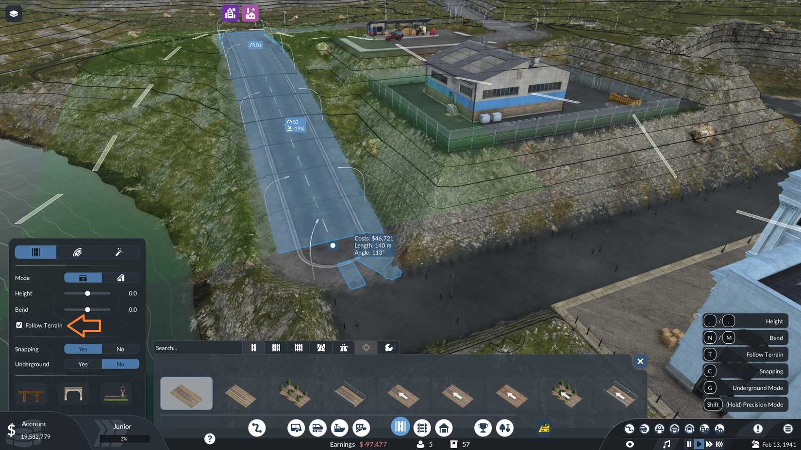 Follow Terrain - Transport Fever
