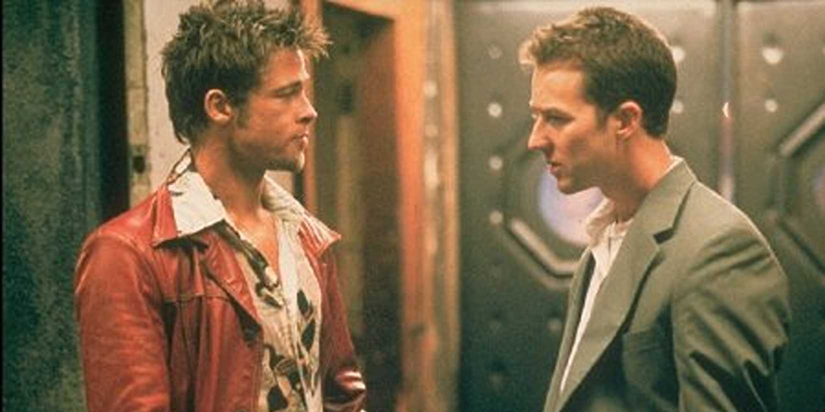 Tyler Durden with The Narrator in Fight Club