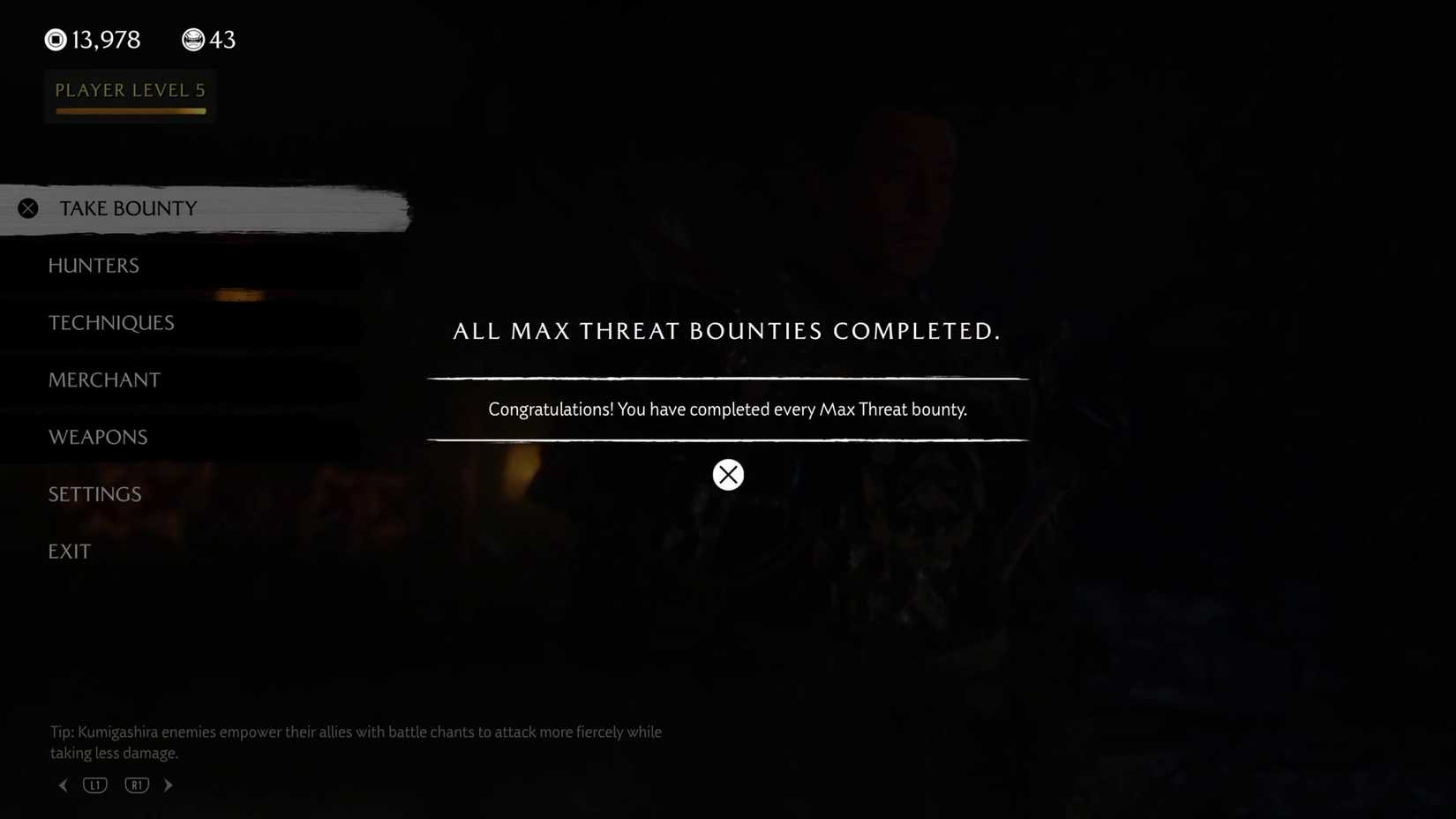 Ghost of Yotei All Max Threat Bounties Complete