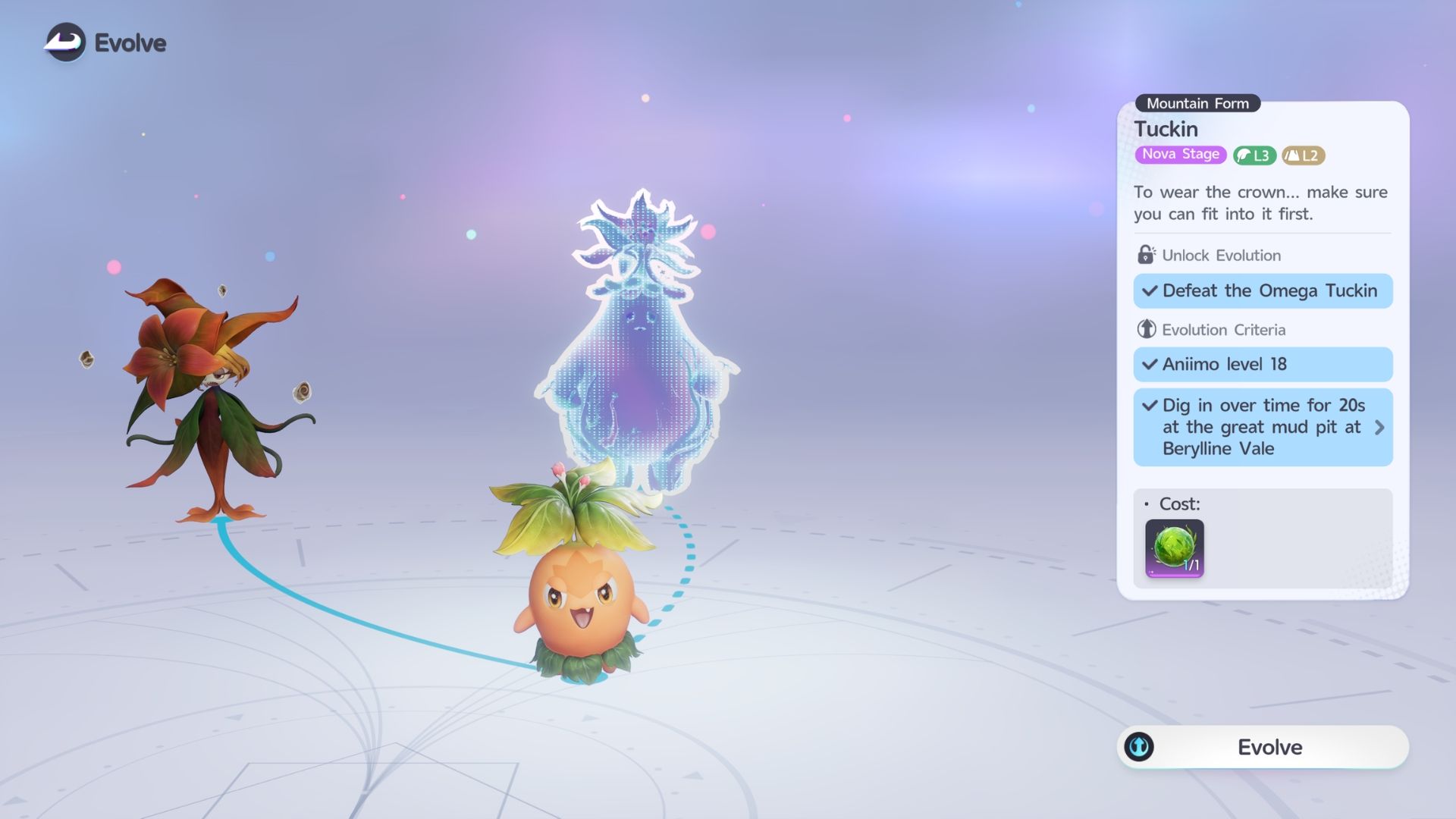 How to Evolve Mountain Hummin into Tuckin in Aniimo