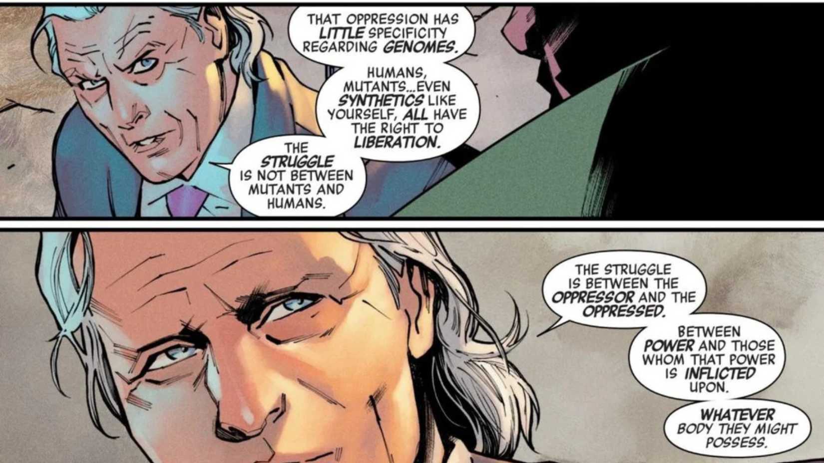 Magneto talking to Vision about Oppression