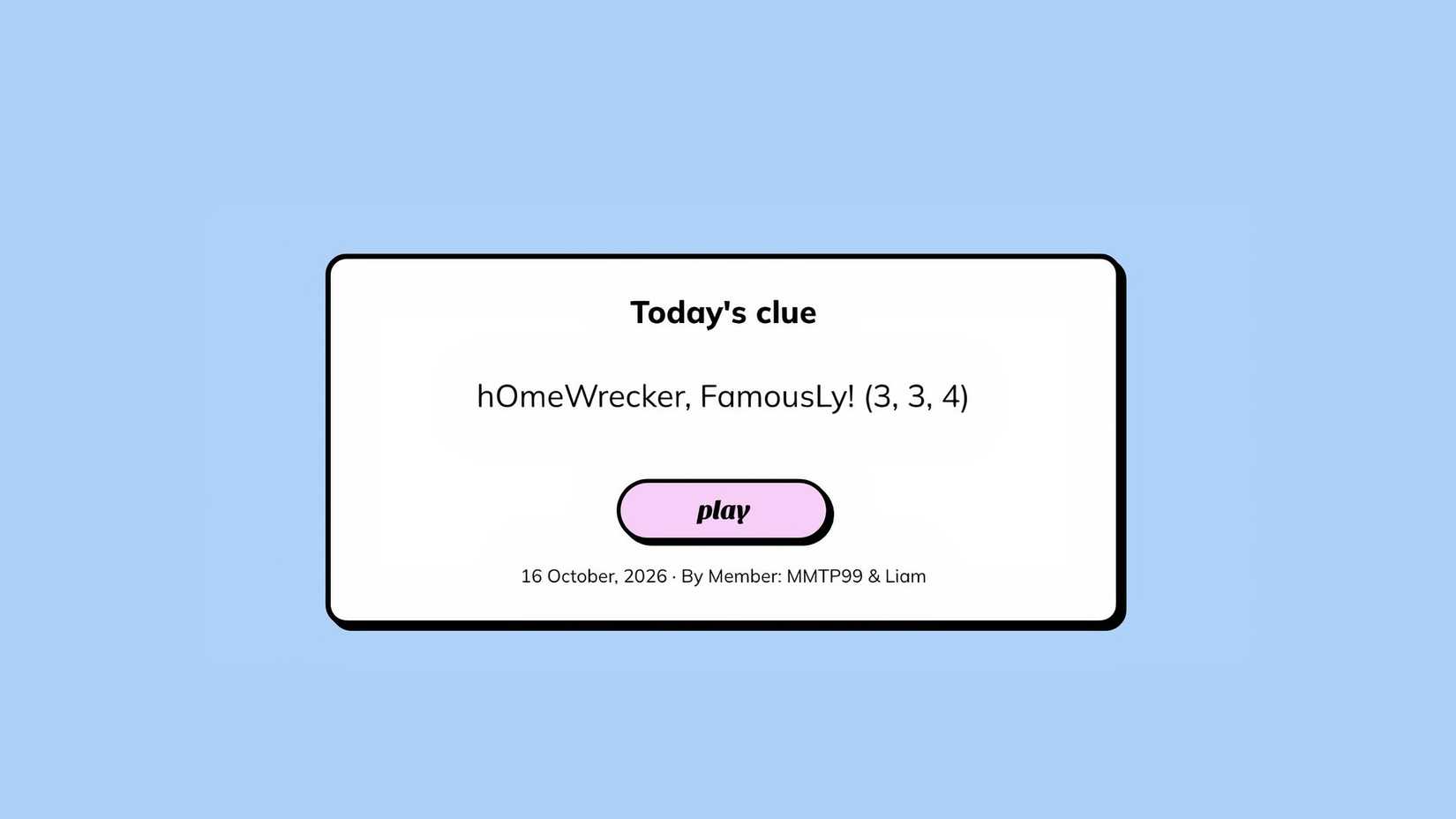 Minute Cryptic Clue for October 16, 2026
