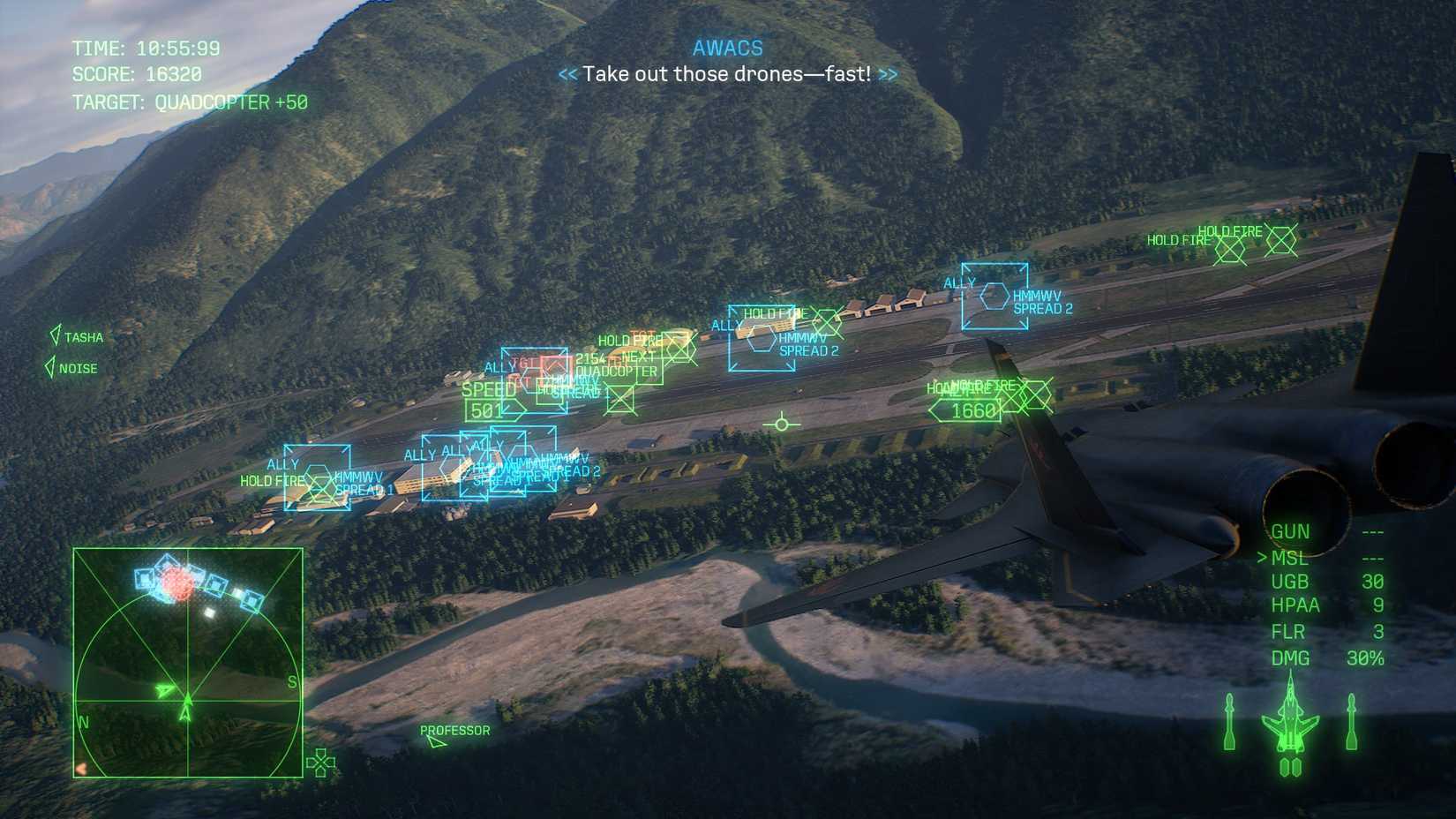 Mission 6 Attack on Drinwich Airfield when prompted, aim carefully to kill the drones