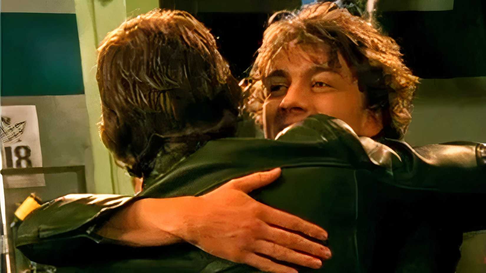 Dillon and Ziggy hugging in Power Rangers RPM