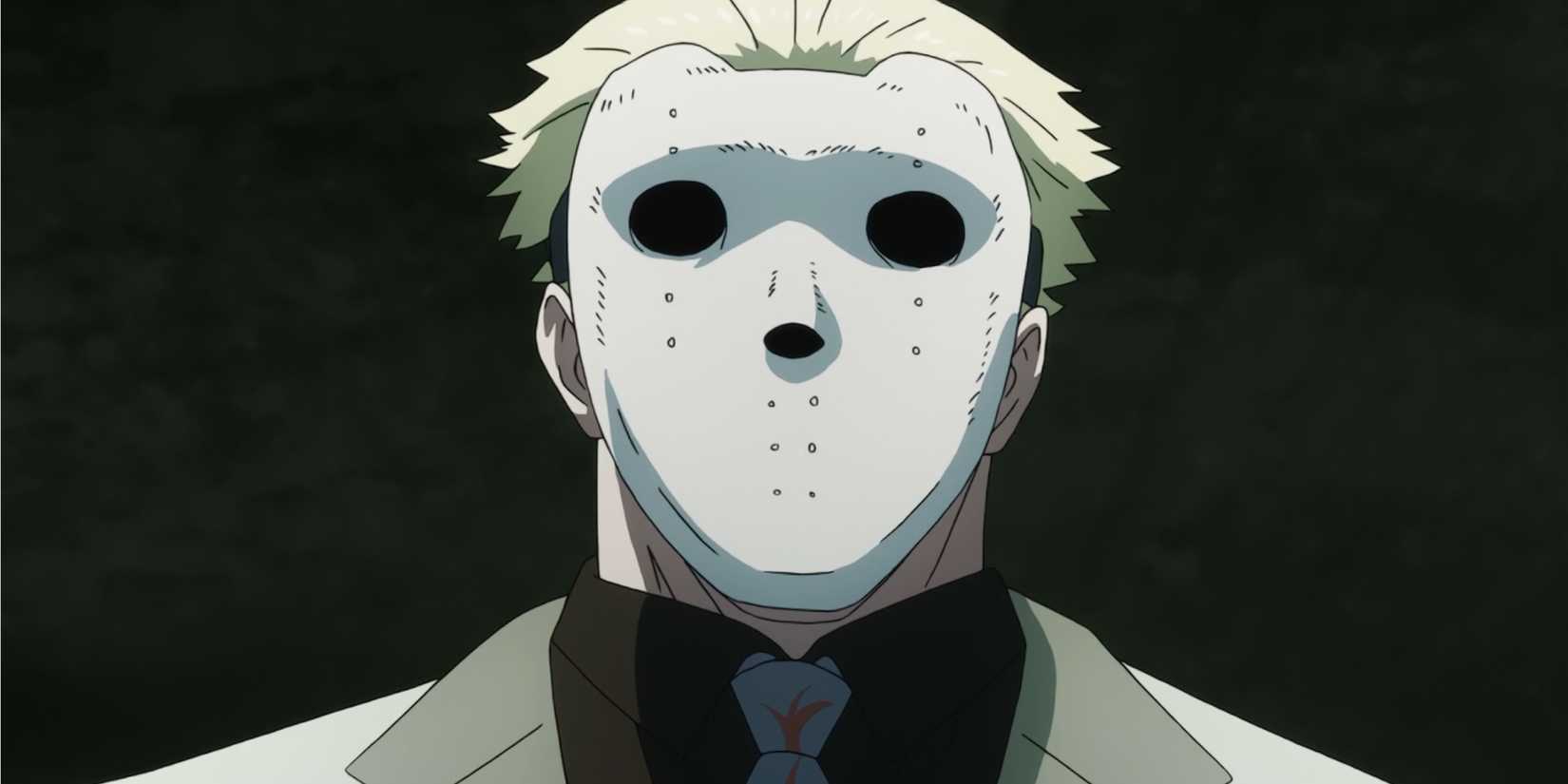 Jason intimidates Ken Kaneki while wearing his hockey mask in Tokyo Ghoul.