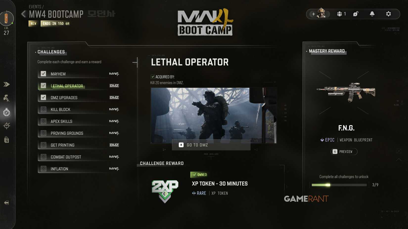 All COD Modern Warfare 4 Boot Camp Challenges & Rewards