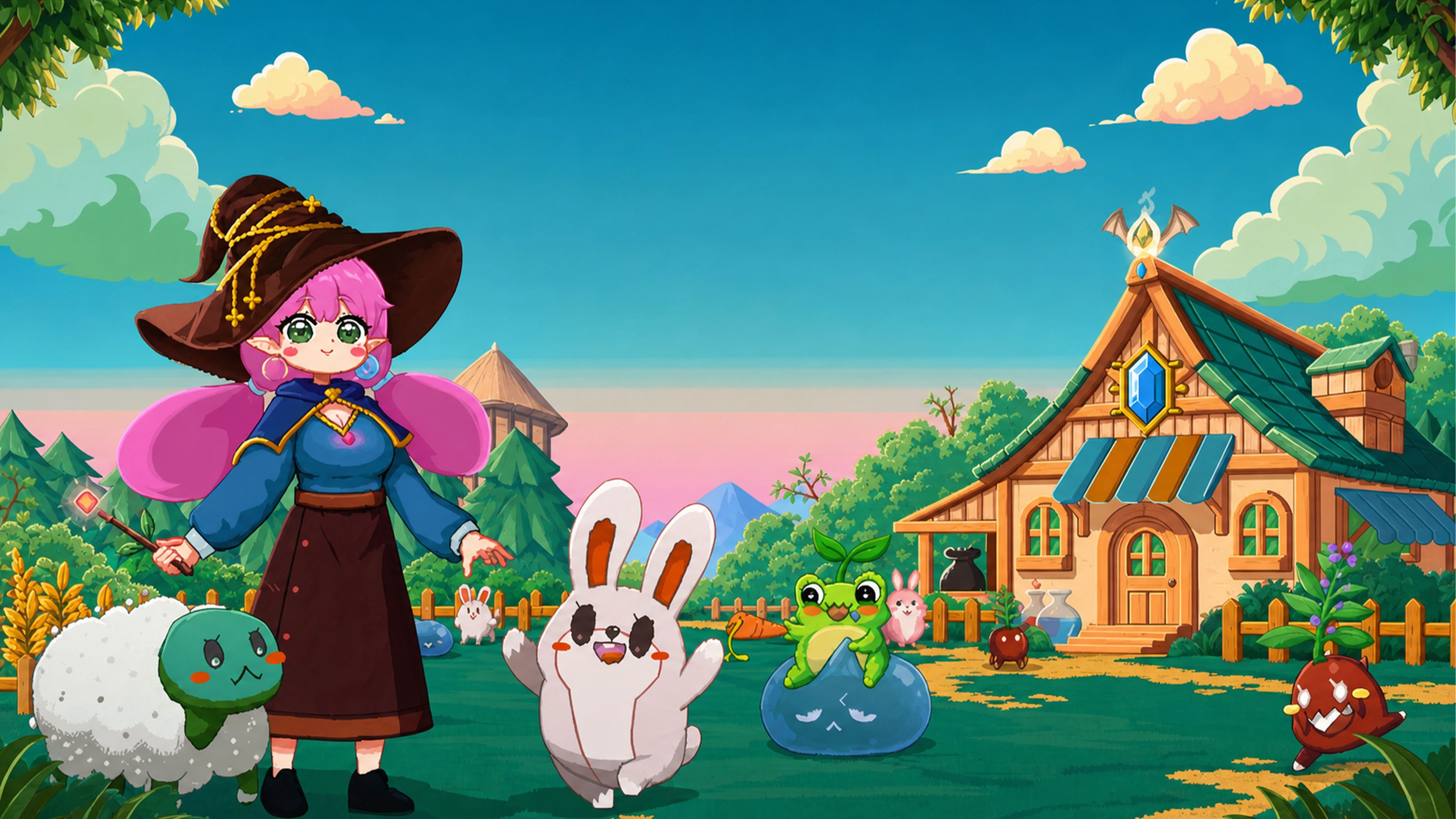 Mystical Demon Farm protagonist with demons on her farm