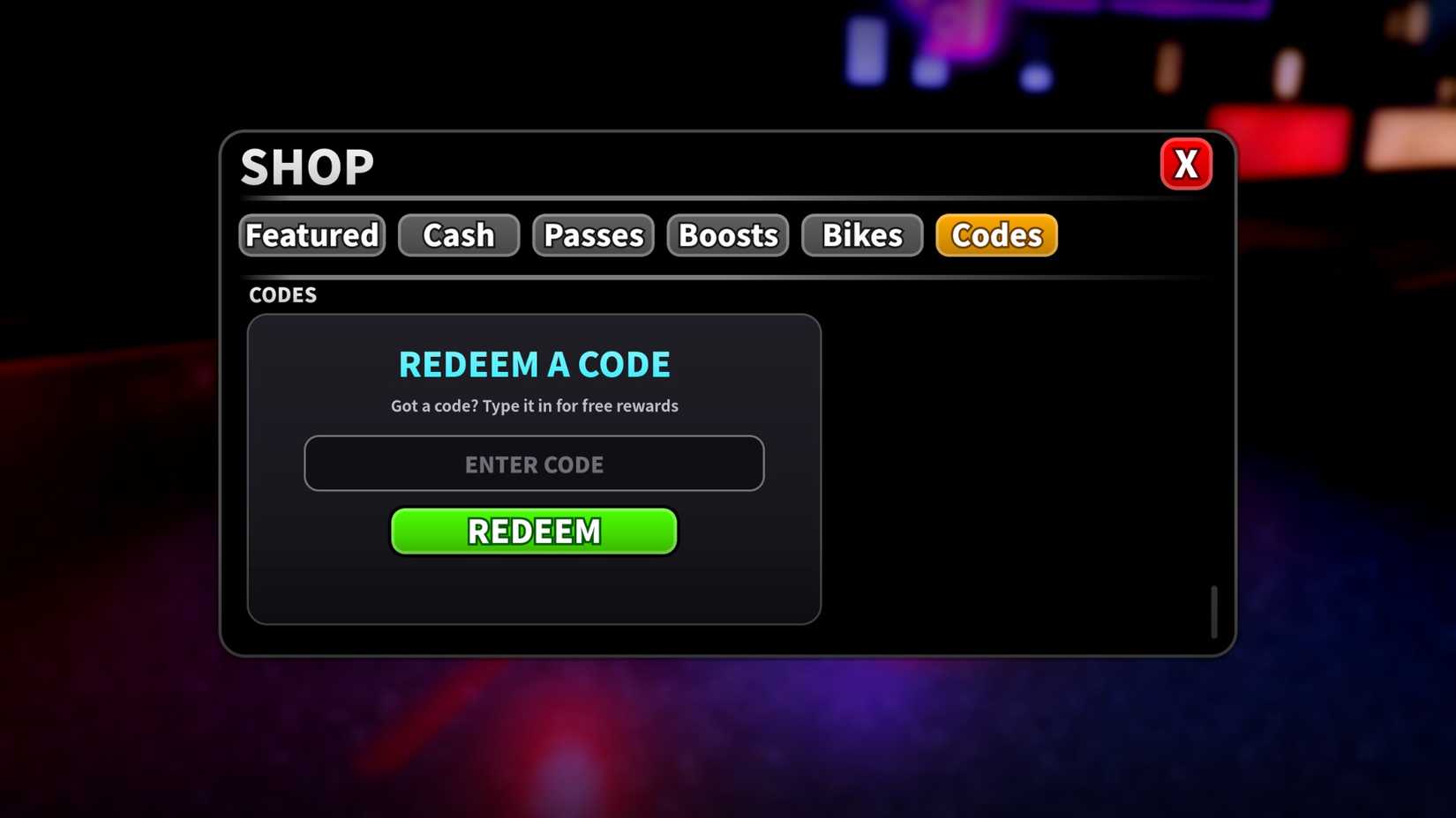 Night Rider Codes