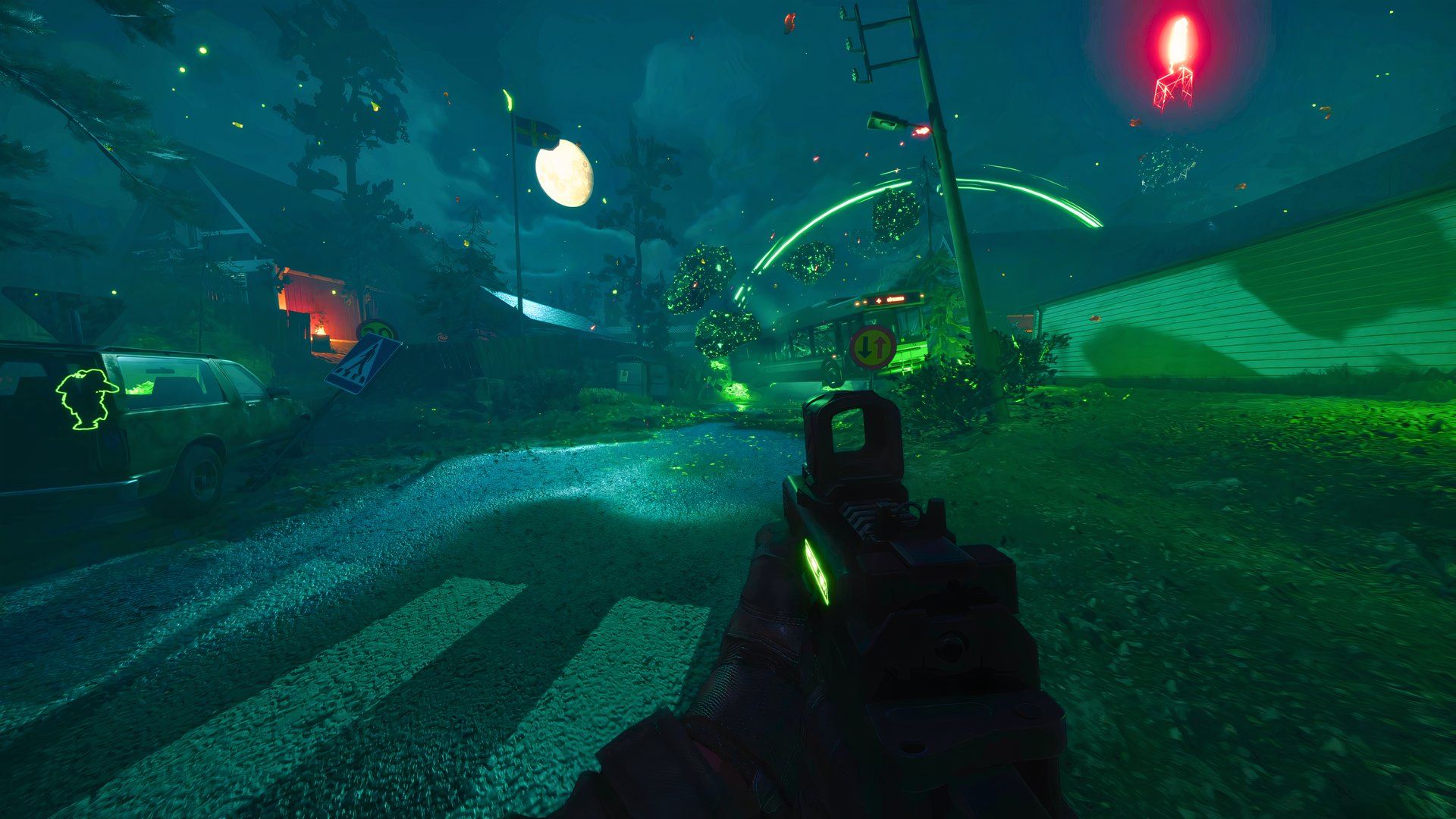 nightrunner operator exploring a city with anomalies.