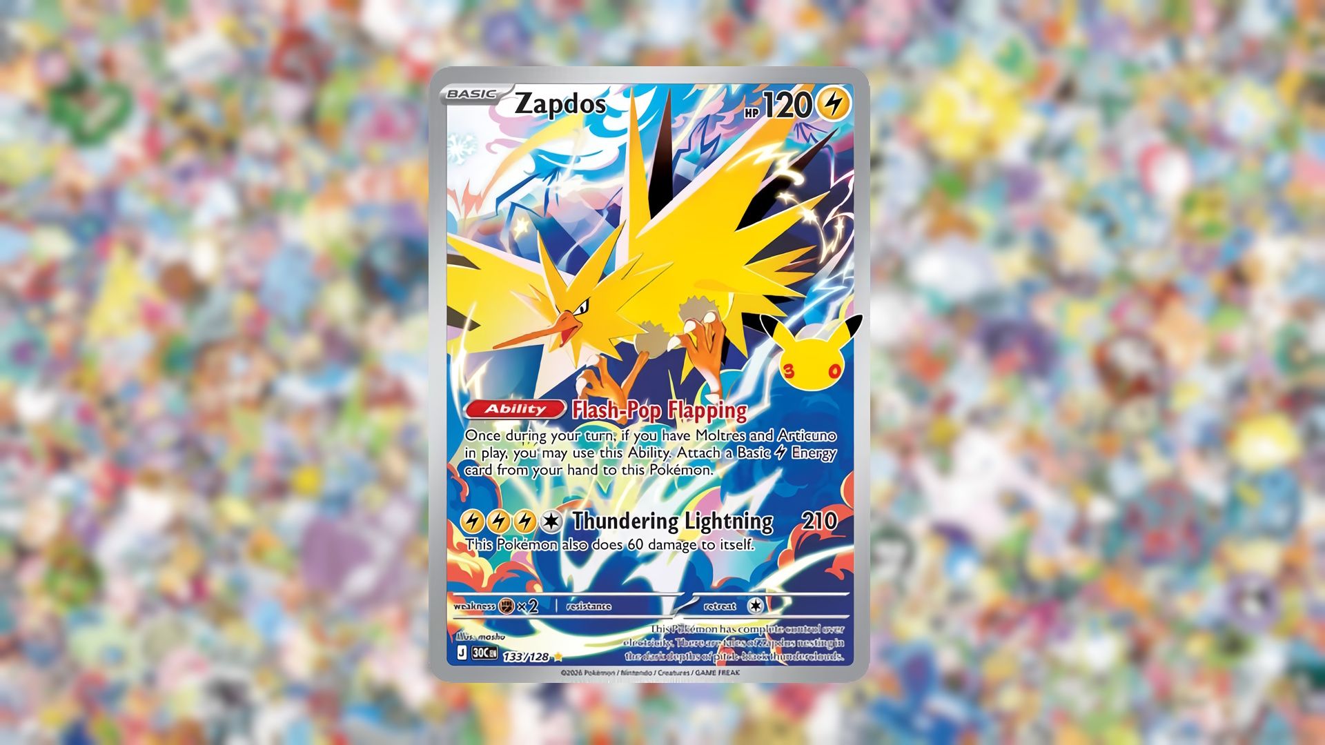 Zapdos from Pokemon's 30th Celebration expansion