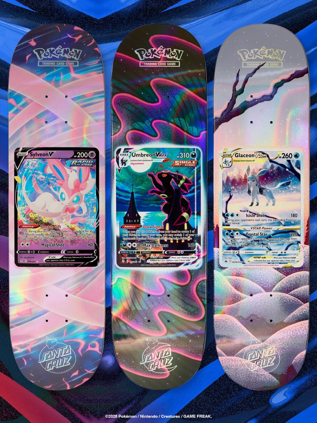 Pokemon TCG Decks featuring Glaceon, Umbreon, and more