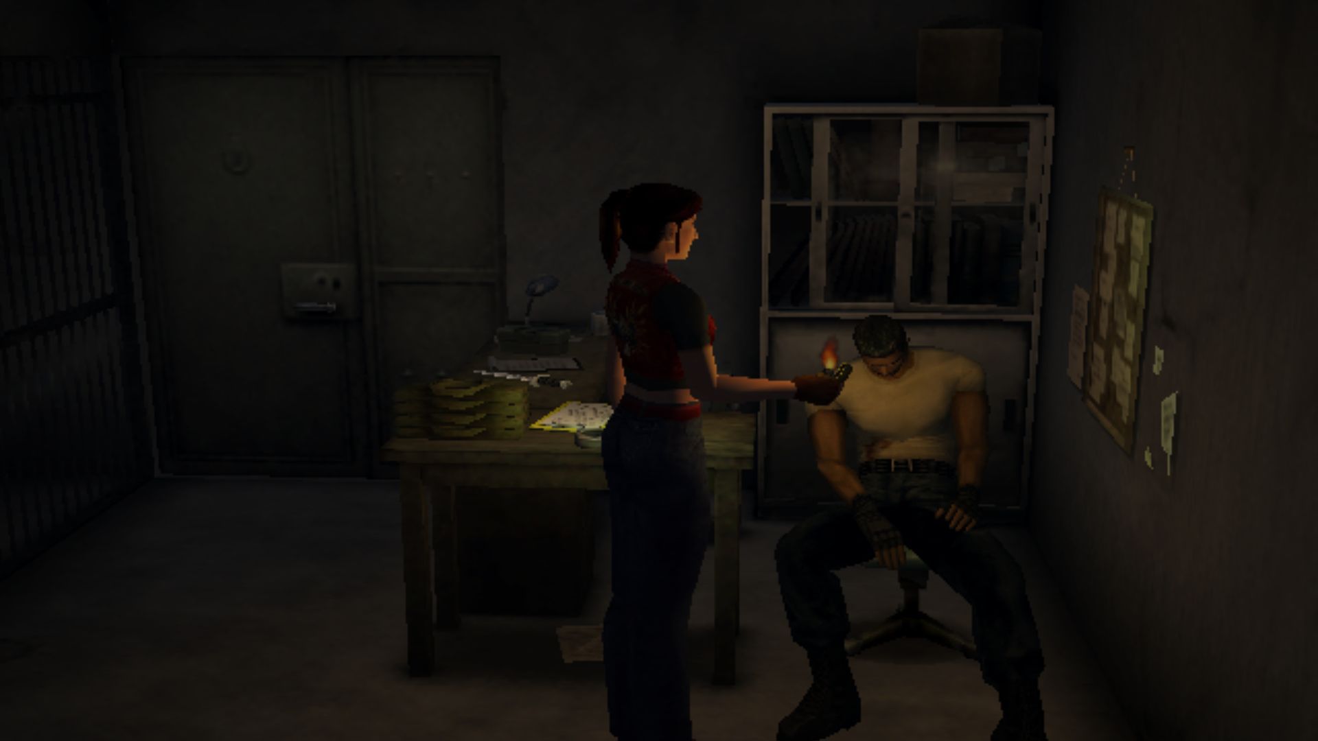 resident evil code veronica Claire in jail cell with lighter