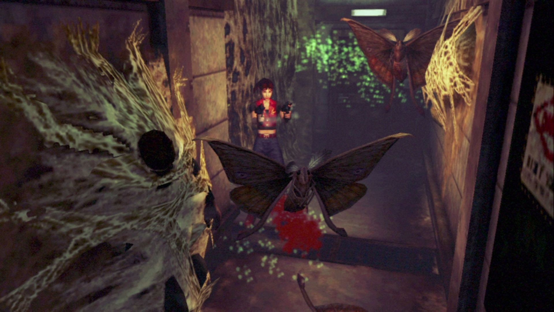 resident evil code veronica claire fighting bugs