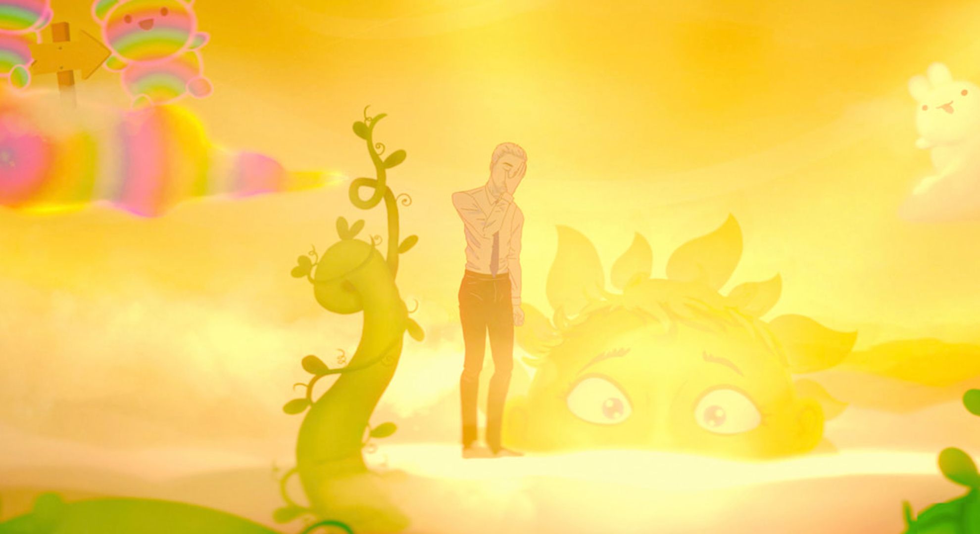 sleepytime village screenshot of a father and a sun