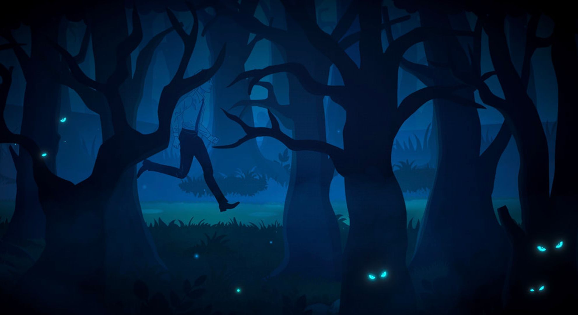 sleepytime village running through the forest