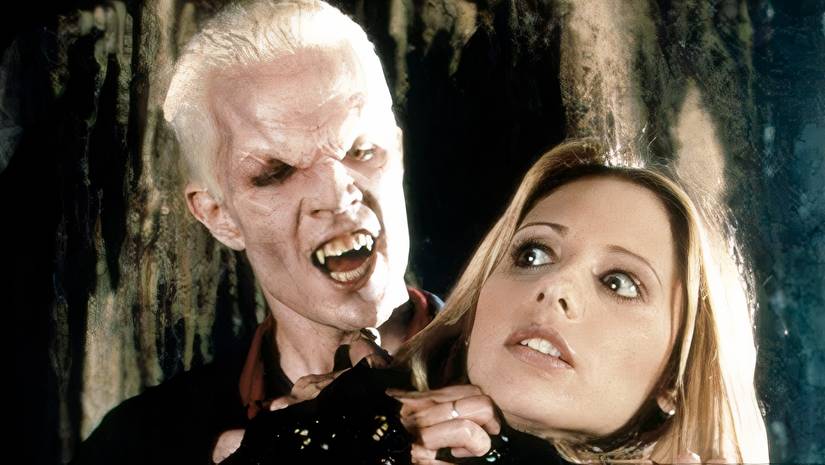 Spike hurting Buffy Summers in Buffy the Vampire Slayer