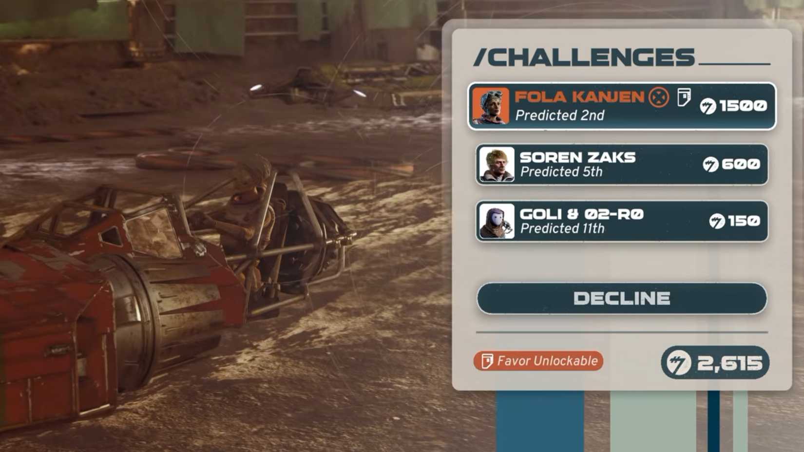 star wars galactic racer challenges