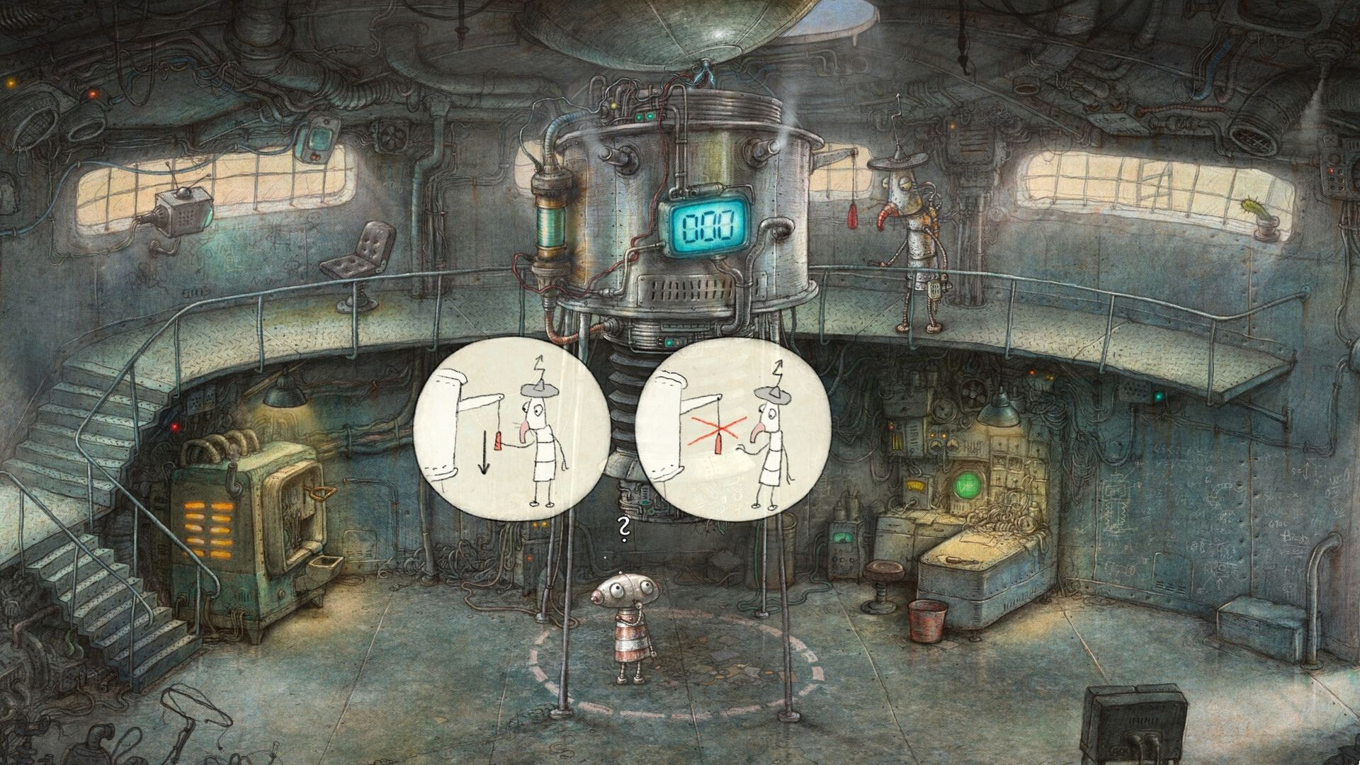 a puzzle with visuals clues in machinarium 2.