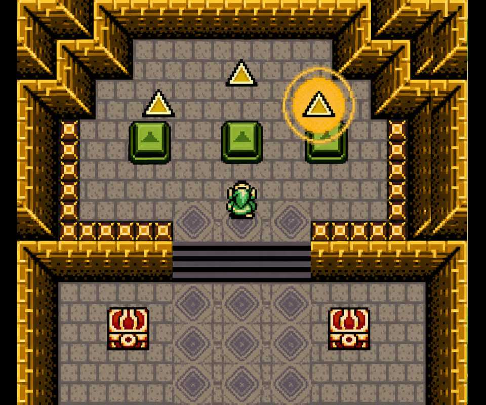 The three pieces of the Triforce in Zelda Oracle of Ages