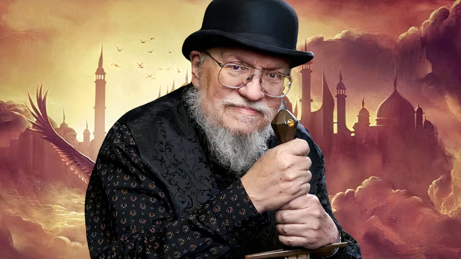 A combined image of the City of Brass novel's world and George R. R. Martin