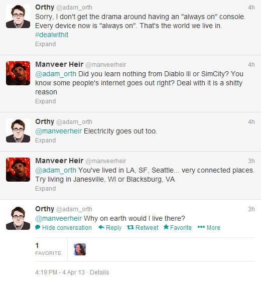 Adam Orth - Xbox 720 Always Online Twitter JUSTDEALWITHIT