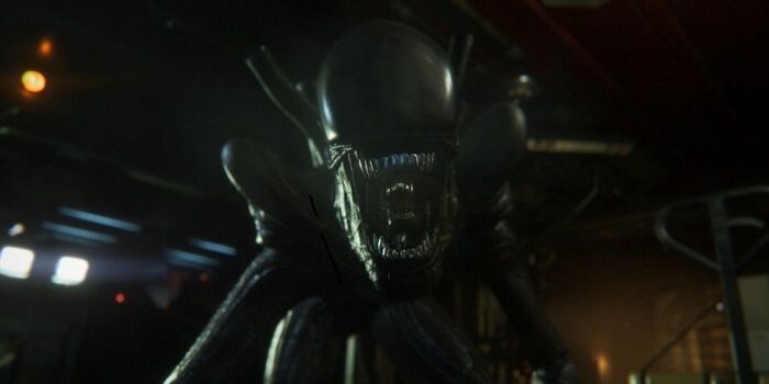 Alien Screaming in Face лицо игрока в Alien Isolation