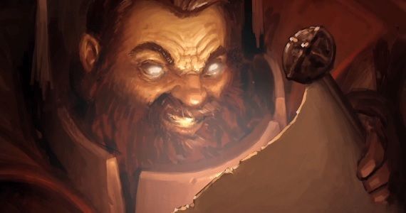 An evil dwarf in the launch trailer for Mojang's 'Scrolls'