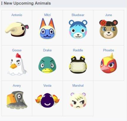 Animal Crossing Pocket Camp new villagers leak