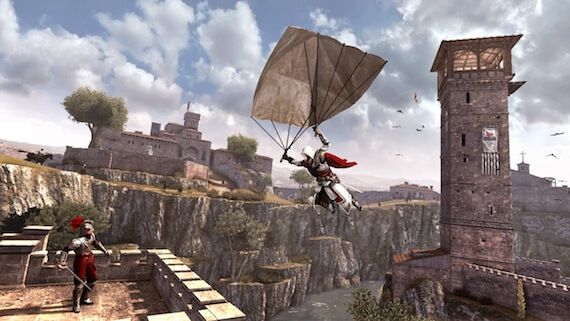 Assassins Creed Brotherhood Review Parachute