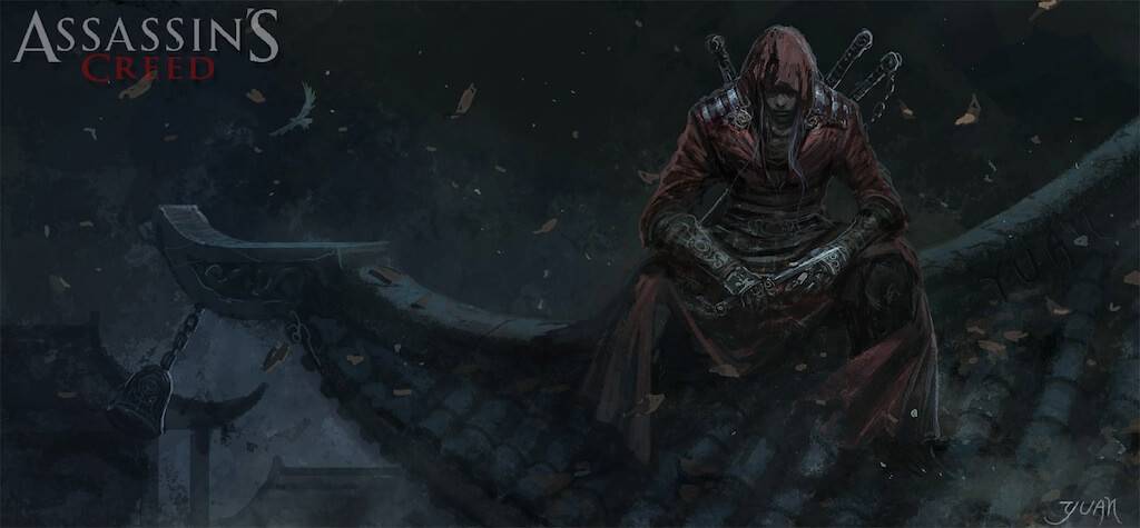 Assassins Creed China Fan Art - Sitting on Rooftop