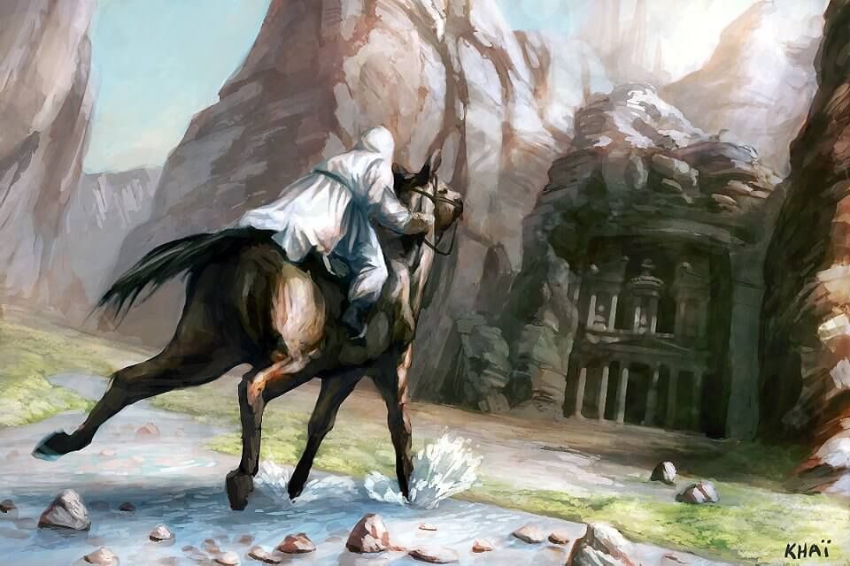 Assassins Creed Early Concept Art - Horse Traveling