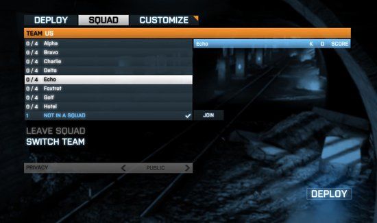 BF3 PC Squad Selection
