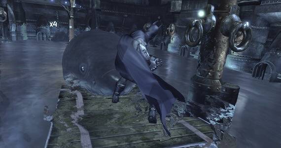 Batman Fights Shark Arkham City