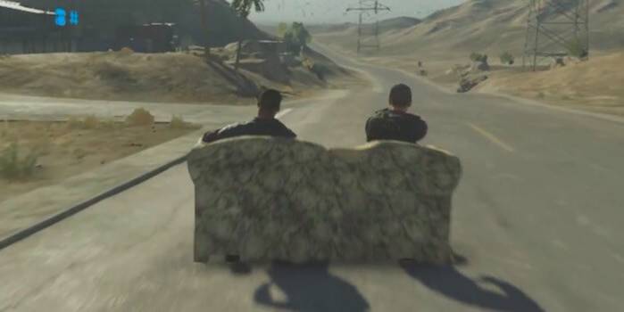 Battlefield Hardline Drive Couch Easter Egg