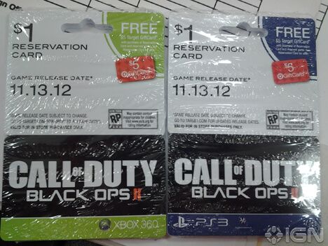 Black Ops 2 Pre Order Cards Show Up At Target
