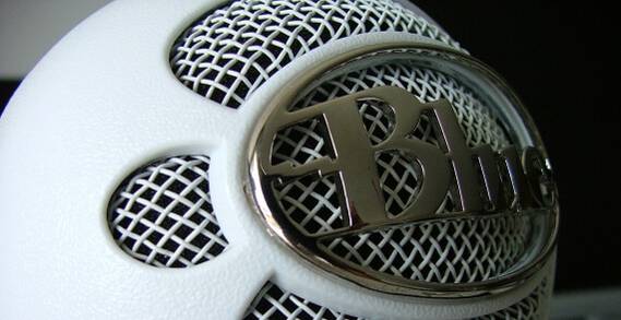 Blue Snowball Microphone Close Up