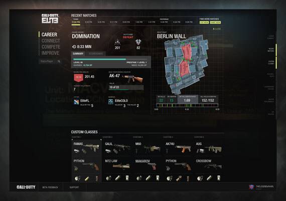 Call of Duty Elite Recent Matches