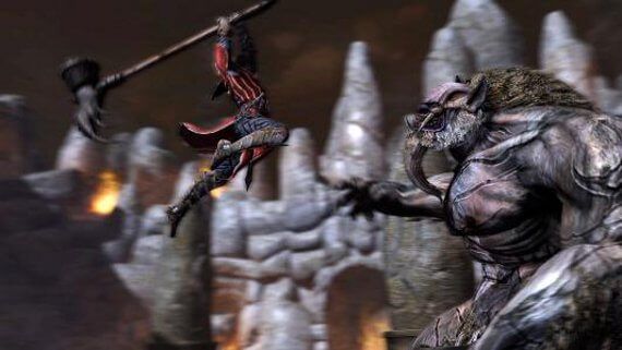 Castlevania Lords of Shadow Review attacking lycan with hammer