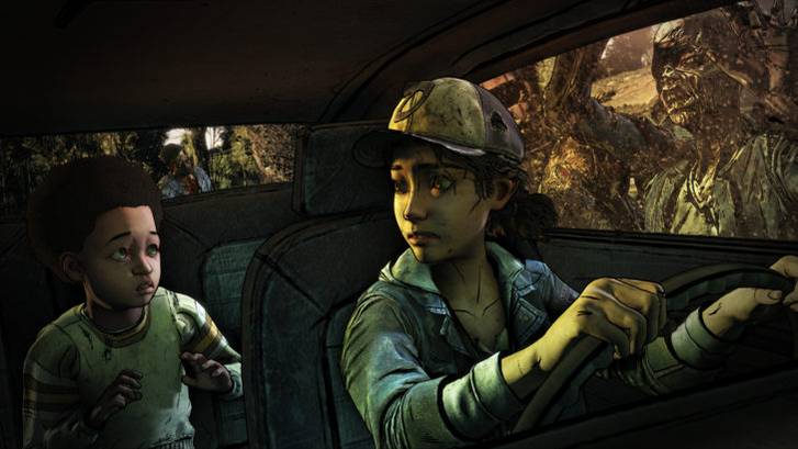 the walking dead train station clem aj