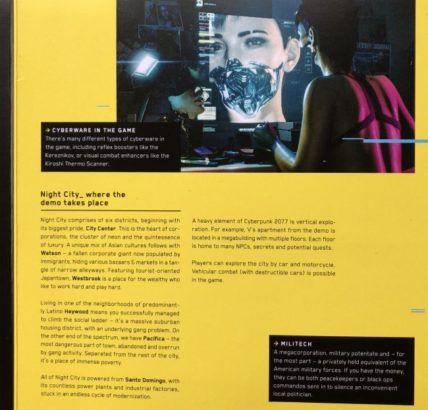 Cyberpunk 2077 E3 2018 info booklet