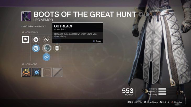 destiny 2 forsaken boots of the great hunt last wish raid