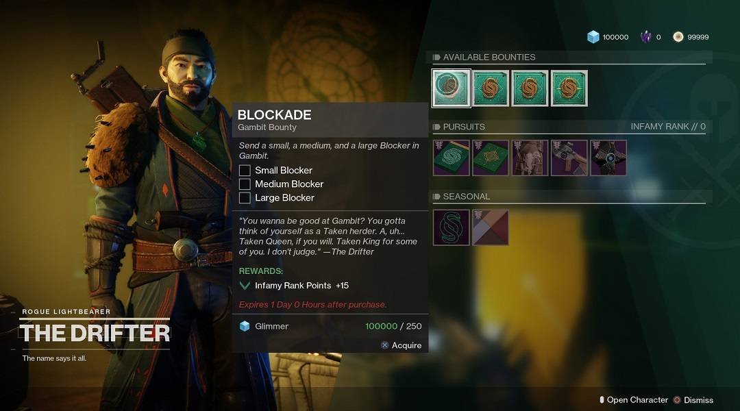 destiny 2 forsaken gambit the drifter bounties rewards