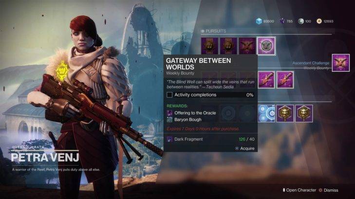 destiny 2 forsaken petra venj gateway between worlds bounty seed of light