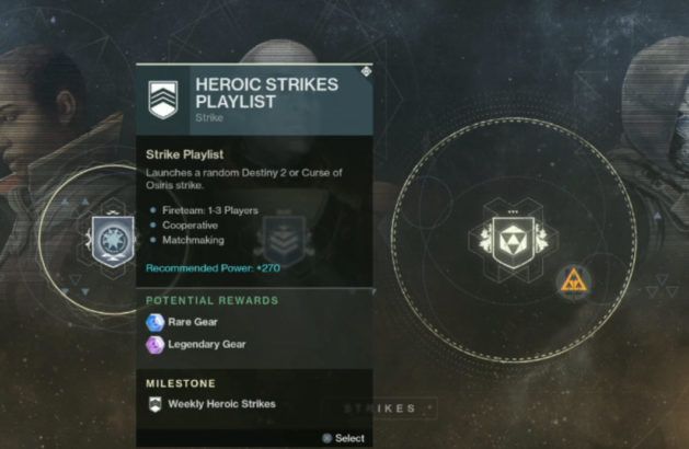Destiny 2 Heroic Strikes Playlist screenshot
